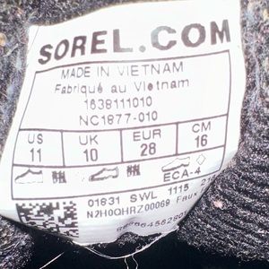 Sorel kids boots size 11